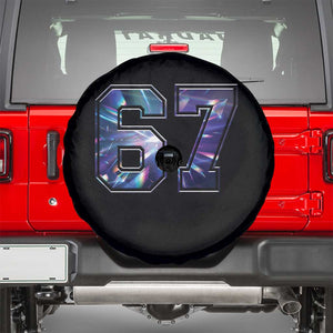 Prism Rainbow Effect Printed Spare Tire Cover Six Seven 67 Meme TS12 Black Print Your Wear