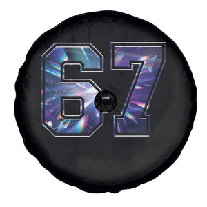 Prism Rainbow Effect Printed Spare Tire Cover Six Seven 67 Meme TS12 Print Your Wear