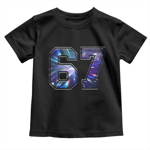 Prism Rainbow Effect Printed Toddler T Shirt Six Seven 67 Meme TS12 Black Print Your Wear