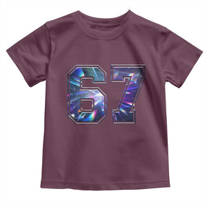 Prism Rainbow Effect Printed Toddler T Shirt Six Seven 67 Meme TS12 Maroon Print Your Wear