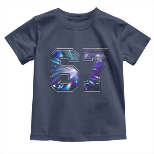 Prism Rainbow Effect Printed Toddler T Shirt Six Seven 67 Meme TS12 Navy Print Your Wear