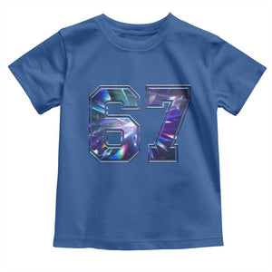 Prism Rainbow Effect Printed Toddler T Shirt Six Seven 67 Meme TS12 Royal Blue Print Your Wear