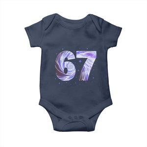 Swirl Effect Printed Six Seven Meme Baby Onesie Gen Z Alpha Gift TS12 Navy Print Your Wear