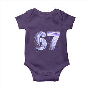 Swirl Effect Printed Six Seven Meme Baby Onesie Gen Z Alpha Gift TS12 Purple Print Your Wear