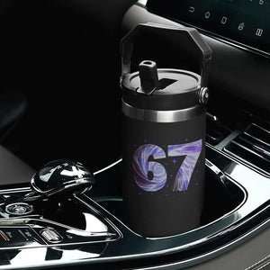 Swirl Effect Printed Six Seven Meme Flip Straw Tumbler Gen Z Alpha Gift TS12 Print Your Wear