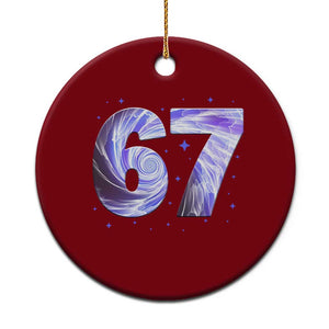 Swirl Effect Printed Six Seven Meme Ceramic Ornament Gen Z Alpha Gift TS12 1pc Red Print Your Wear
