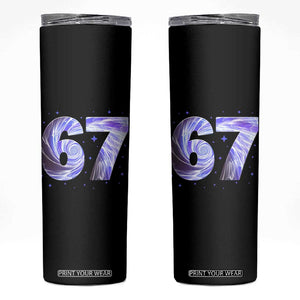 Swirl Effect Printed Six Seven Meme Skinny Tumbler Gen Z Alpha Gift TS12 Black Print Your Wear
