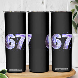 Swirl Effect Printed Six Seven Meme Skinny Tumbler Gen Z Alpha Gift TS12 Print Your Wear