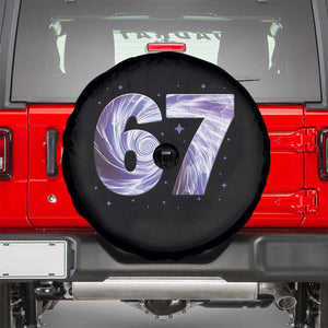 Swirl Effect Printed Six Seven Meme Spare Tire Cover Gen Z Alpha Gift TS12 Black Print Your Wear