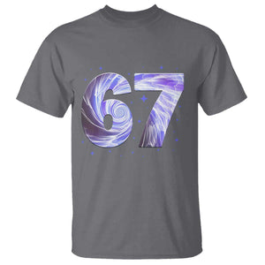 Swirl Effect Printed Six Seven Meme T Shirt Gen Z Alpha Gift TS12 Charcoal Print Your Wear