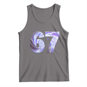 Swirl Effect Printed Six Seven Meme Tank Top Gen Z Alpha Gift TS12 Deep Heather Print Your Wear