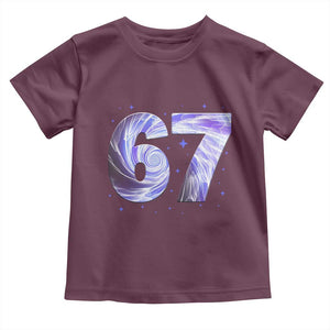 Swirl Effect Printed Six Seven Meme Toddler T Shirt Gen Z Alpha Gift TS12 Maroon Print Your Wear