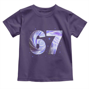 Swirl Effect Printed Six Seven Meme Toddler T Shirt Gen Z Alpha Gift TS12 Purple Print Your Wear