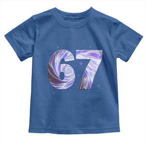 Swirl Effect Printed Six Seven Meme Toddler T Shirt Gen Z Alpha Gift TS12 Royal Blue Print Your Wear
