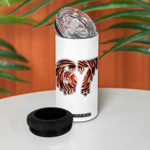 Fire Swirl Effect Printed 4 in 1 Can Cooler Tumbler Six Seven Meme TS12 Print Your Wear