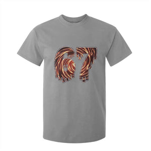 Fire Swirl Effect Printed T Shirt For Kid Six Seven Meme TS12 Sport Gray Print Your Wear