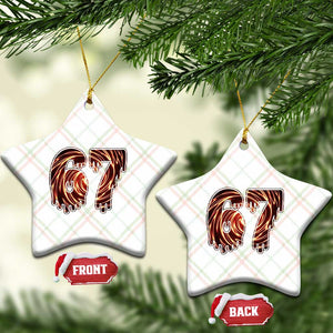 Fire Swirl Effect Printed Ceramic Ornament Six Seven Meme TS12 Print Your Wear