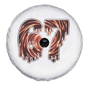 Fire Swirl Effect Printed Spare Tire Cover Six Seven Meme TS12 Print Your Wear