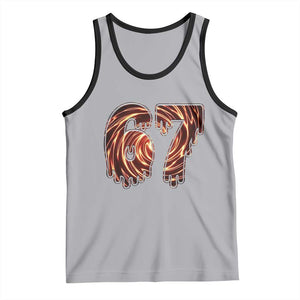 Fire Swirl Effect Printed Tank Top Six Seven Meme TS12 Athletic Heather Black Print Your Wear