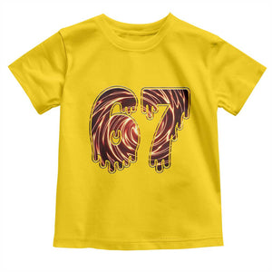 Fire Swirl Effect Printed Toddler T Shirt Six Seven Meme TS12 Daisy Print Your Wear
