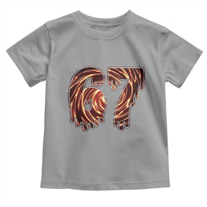 Fire Swirl Effect Printed Toddler T Shirt Six Seven Meme TS12 Sport Gray Print Your Wear