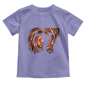 Fire Swirl Effect Printed Toddler T Shirt Six Seven Meme TS12 Violet Print Your Wear