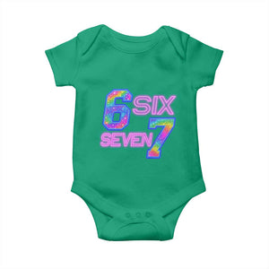 Colorful Neon Light Effect Baby Onesie Six Seven Meme TS12 Irish Green Print Your Wear