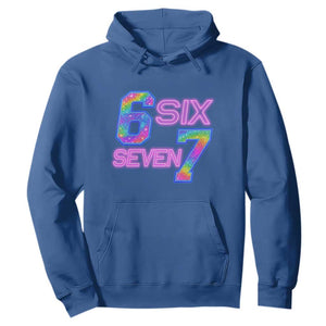 Colorful Neon Light Effect Hoodie Six Seven Meme TS12 Royal Blue Print Your Wear