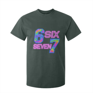 Colorful Neon Light Effect T Shirt For Kid Six Seven Meme TS12 Dark Forest Green Print Your Wear
