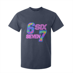 Colorful Neon Light Effect T Shirt For Kid Six Seven Meme TS12 Navy Print Your Wear
