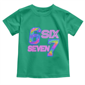 Colorful Neon Light Effect Toddler T Shirt Six Seven Meme TS12 Irish Green Print Your Wear
