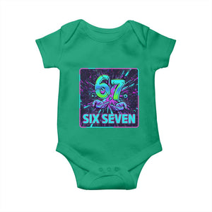 Funny Six Seven Meme Baby Onesie Cyberpunk Neon Style TS12 Irish Green Print Your Wear