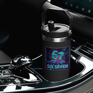 Funny Six Seven Meme Flip Straw Tumbler Cyberpunk Neon Style TS12 Print Your Wear