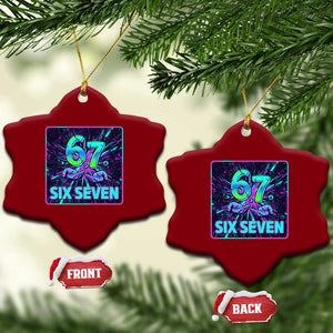 Funny Six Seven Meme Ceramic Ornament Cyberpunk Neon Style TS12 Print Your Wear