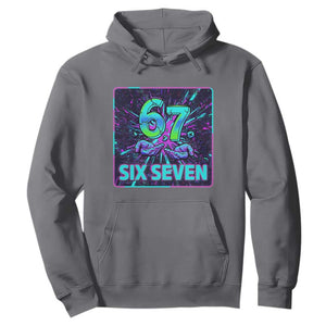 Funny Six Seven Meme Hoodie Cyberpunk Neon Style TS12 Charcoal Print Your Wear