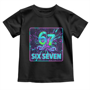 Funny Six Seven Meme Toddler T Shirt Cyberpunk Neon Style TS12 Black Print Your Wear