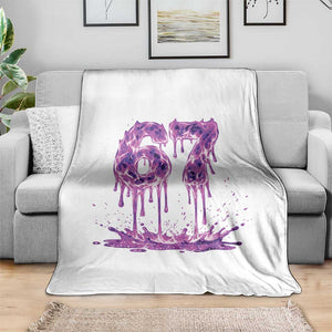 Drip Fire Flame Six Seven Throw Blanket Trendy Meme Gift TS12 Print Your Wear