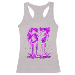 Drip Fire Flame Six Seven Racerback Tank Top Trendy Meme Gift TS12 Ice Gray Print Your Wear
