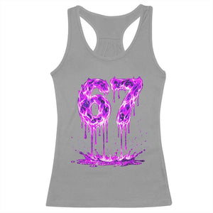 Drip Fire Flame Six Seven Racerback Tank Top Trendy Meme Gift TS12 Sport Gray Print Your Wear