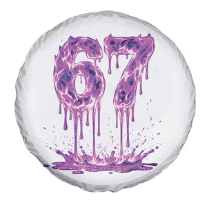 Drip Fire Flame Six Seven Spare Tire Cover Trendy Meme Gift TS12 Print Your Wear