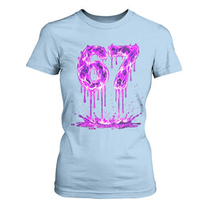 Drip Fire Flame Six Seven T Shirt For Women Trendy Meme Gift TS12 Light Blue Print Your Wear