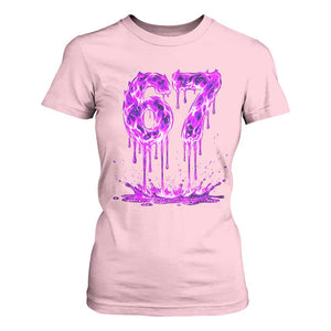 Drip Fire Flame Six Seven T Shirt For Women Trendy Meme Gift TS12 Light Pink Print Your Wear