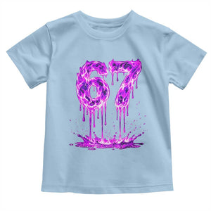 Drip Fire Flame Six Seven Toddler T Shirt Trendy Meme Gift TS12 Light Blue Print Your Wear