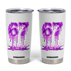 Drip Fire Flame Six Seven Tumbler Cup Trendy Meme Gift TS12 White Print Your Wear
