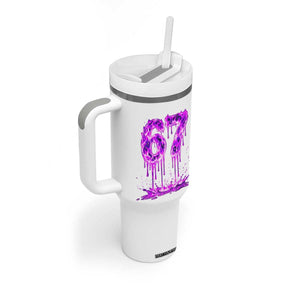 Drip Fire Flame Six Seven Tumbler With Handle Trendy Meme Gift TS12 Print Your Wear