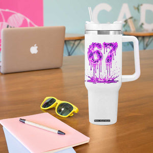 Drip Fire Flame Six Seven Tumbler With Handle Trendy Meme Gift TS12 Print Your Wear