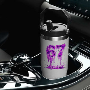 Drip Fire Flame Six Seven Flip Straw Tumbler Trendy Meme Gift TS12 Print Your Wear