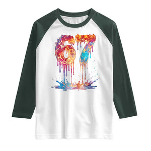 Burning Six Seven Raglan Shirt Drip Fire Flame Meme TS12 White Dark Forest Green Print Your Wear