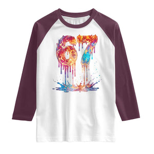 Burning Six Seven Raglan Shirt Drip Fire Flame Meme TS12 White Maroon Print Your Wear