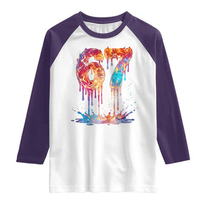 Burning Six Seven Raglan Shirt Drip Fire Flame Meme TS12 White Purple Print Your Wear
